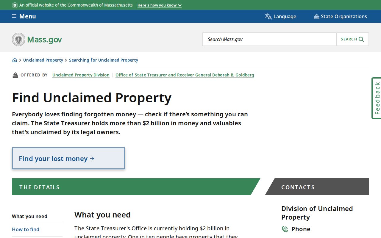 Lowell residents directory Massachusetts unclaimed property search